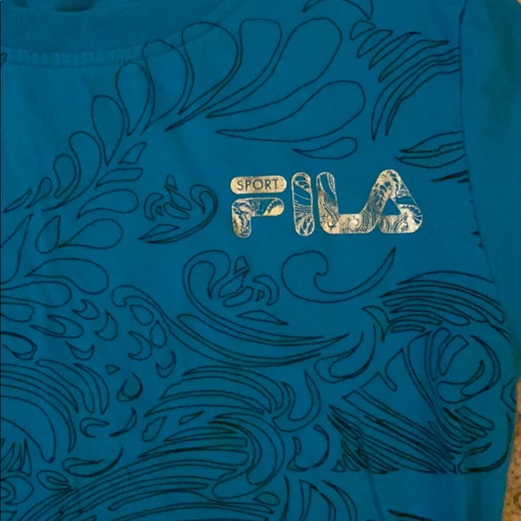 Fila wave T-shirt with metallic xs peacock blue - Picture 3 of 9